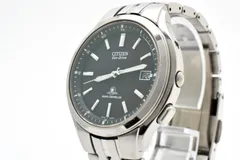 シチズン CITIZEN ATTESA H415-T008631 エコドライブ 電波ソーラー チタン メンズ 腕時計 ブラック文字盤 アテッサ