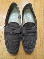 TODS トッズ コインローファ スエード ドライビングシューズ 黒26cm