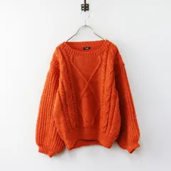 マーブルシュッド marble SUD アルパカウール混ケーブルニットプルオーバー＼オレンジ セーター【2400014981414】のサムネイル
