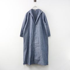 美品 パラスパレス ヌメ コットン ロングワンピース インディゴ 水彩
