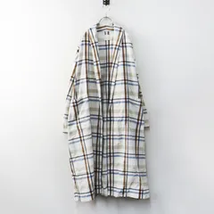 トゥジュー TOUJOURS Showl Collar Gown Coat チェック ショールカラーガウンコート 2■ホワイト ローブ 羽織【2400014969245】のサムネイル