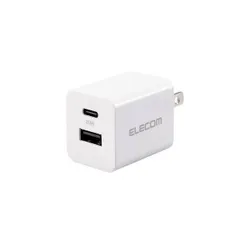 エレコム スマホ・タブレット用 AC充電器 USB Power Delivery 20W USB Power Delivery対応 USB 充電器 Type-C USB-A スイングプラグ ホワイト MPA-AC12020WHのサムネイル