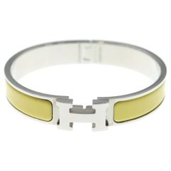 HERMES エルメス クリッククラックH バングル ホワイト ゴールド 傷