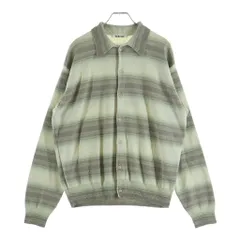 AURALEE (オーラリー) 26SS COTTON SILK GRADIENT STRIPE KNIT SHIRT CARDIGAN コットン シルク グラディエント ストライプ シャツ ニットカーディガン グリーン/ブラウン A26SC01GBのサムネイル