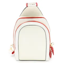 CHRISTIAN LOUBOUTIN (クリスチャンルブタン) 23年新年限定 Leather cross-body bag レザークロスボディバッグ ホワイト/レッドのサムネイル