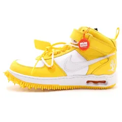 NIKE (ナイキ) ×OFF-WHITE AIR FORCE 1 MID SP LTHR オフホワイト エアフォース1 ミッドカットスニーカー ホワイト/イエロー US10.5/28.5cm DR0500-101のサムネイル