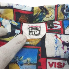 ◇ VISION STREET WEAR ヴィジョンストリートウェア 総柄プリント とろみ生地 オープンkラー 長袖 シャツ サイズM マルチ E 1301230022251 メンズ 【1301230022251】のサムネイル