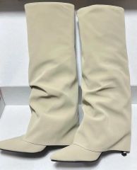 ZARA ハイヒール ゲーターブーツ ゲイターブーツ 24.5cm - メルカリ