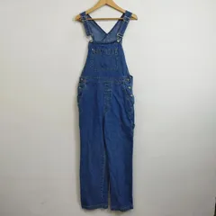 GAP ギャップ デニム オーバーオール サロペット ストレート サイド ボタン アメカジ 作業着 ワーク ウェア エイジング コットン アメカジ 古着 インディゴ サイズ S E775のサムネイル