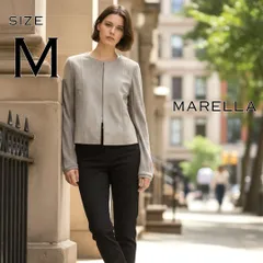 【極美品】MARELLA SPORTマレーラ スエード×ニット 異素材コンビノーカラージャケット M グレージュ Max Maraグループ 【古着】【中古】【送料無料】のサムネイル