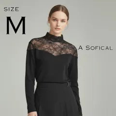 POLA Sofical ポーラ ソフィカル 日本製 平成レトロ 高級レース切替ハイネックカットソー M 黒ブラック 【古着】【中古】【送料無料】のサムネイル