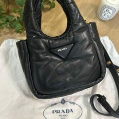 極美品 プラダ 1BC187 SACCA ワンショルダー ハンドバッグ ブラック 