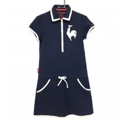 ルコックゴルフ 半袖ポロワンピース ネイビー×白 胸ロゴ  レディース M ゴルフウェア le coq sportifのサムネイル