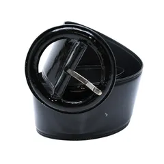 極美品 YVES SAINT LAURENT イヴサンローラン YSL バックル ベルト ブラック MRC 444697 70 06 シルバー金具 中古 4a002663のサムネイル