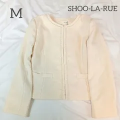 SHOO LA RUE ノーカラージャケット M アイボリー オフホワイト ブレード装飾 フォーマル セレモニー 上品 タグ付き新品 DEC-0266のサムネイル