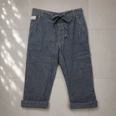 【Y-835】EDWIN エドウィン イージーデニムパンツ L相当 インディゴ ネイビー ワイドパンツ USA古着 アメカジ フェード 雰囲気系 ルーズシルエット クロップド ロールアップ 古着男子