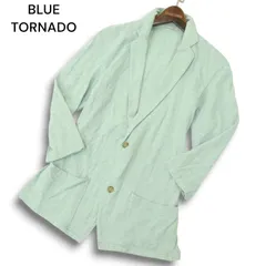 BLUE TORNADO トルネードマート 春夏★ 7分袖 スリム 鹿の子 カット テーラード ジャケット Sz.L　メンズ 日本製のサムネイル