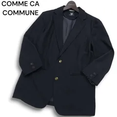 COMME CA COMMUNE コムサ コミューン 春夏 ストレッチ 7分袖 テーラード ジャケット ブレザー Sz.M メンズ 紺ブレ ネイビーのサムネイル