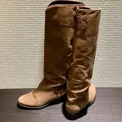 シャネル CHANEL ウエスタン レザー ロングブーツ 茶 ブラウン [35C] 約22.5cm相当 G26069 D515/T3のサムネイル