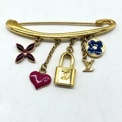 ★LOUIS VUITTON ルイヴィトン ブロッシュ エバングル ヌリス ピンブローチ M64906 ゴールドカラー アクセサリー 箱付 中古★007920のサムネイル