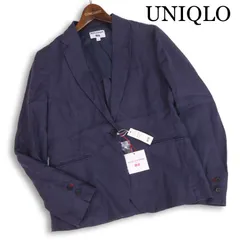 【新品 未使用】 UNIQLO × INES ユニクロ × イネス 春夏 麻100%★ リネン テーラード ジャケット Sz.L レディース 紺