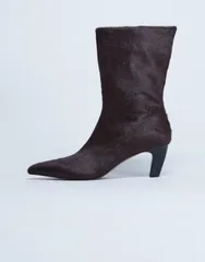 トップショップ レディース シューズ ブーツ・レインブーツ アンクル ブーツ レザー Topshop Poppy real leather point toe ankle boots in chocoのサムネイル