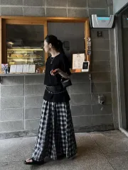 ミミステッキ リリー用 チェック柄スカート ミディアム 1回 着用
