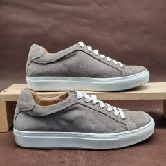 ALLSAINTS レザースニーカー グレー - メルカリ
