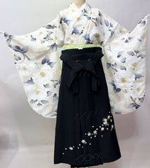 二尺袖着物 袴フルセット ボヌールセゾン ショート丈 アイボリー 椿 袴 