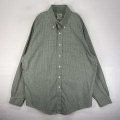 古着 ブルックスブラザーズ Brooks Brothers 長袖シャツ ボタンダウン 胸ポケット 346 L  グリーン系 チェック メンズのサムネイル