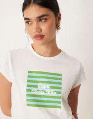 マンゴ レディース トップス Tシャツ プリント シャツ Mango tshirt with dolce vita print WHITE ホワイトのサムネイル