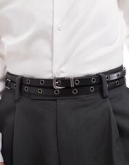 CS】STUDS LEATHER BELT ブラック スタッズベルト - メルカリ