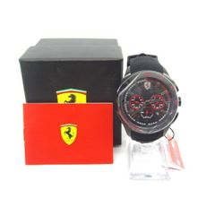 新品同様 スクーデリアフェラーリ 腕時計 メンズ X KERS 黒 跳ね馬ロゴ 