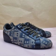 美品□BALLY 【26.5】フィレンツェ 本革 レザースニーカー ブラック 黒