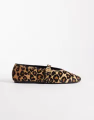 エイソス レディース シューズ パンプス プリント ASOS DESIGN Lively premiumary jane ballet flats in leopard print Leopard pのサムネイル