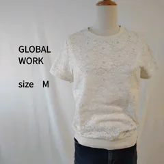 ［グローバルワーク］花柄レースカットソー Tシャツ オフホワイト フェミニンのサムネイル
