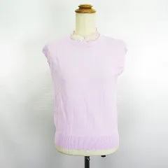 ミッシュマッシュ MISCH MASCH ニット カットソー ノースリーブ 丸首 レース 2 ラベンダー ※EKM