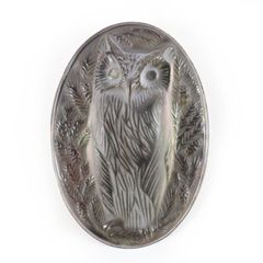 LALIQUE PARIS ラリック製フクロウ モチーフ オーバル ブローチ - メルカリ