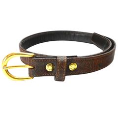 極美品✨ エトロ Eロゴ バックル ベルト レザー 白 ゴールド金具