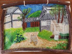 k*o様 風景画 猫 アクリル絵画 優しい香りがするにゃぁ - メルカリ