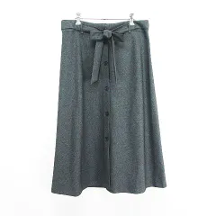 マンゴ　MANGO スカート ボトムス ロング丈 フレア フロントボタン EUR L USA M グレー ※EKMのサムネイル