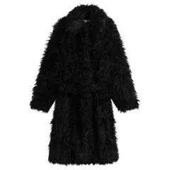 アクネ ストゥディオズ レディース アウター コート Acne Studios Oflama Long Messy Faux Fur Coat Black ブラックのサムネイル