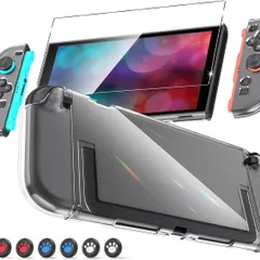 Switch2 保護キット ドック対応【改良モデル 】Switch 2 クリアケース+ガラスフィルム+スティックキャップ Switch 2 保護カバー 分体式設計 TPU+PC材質 着脱簡単 黄ばみな Switch 2 フィルム 強化ガラス switch 2