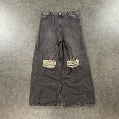 Whim Gazette THE PAUSE タックデニムパンツ ワイド ダメージ ジーンズ ブラック WGZ1041102A0012のサムネイル