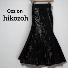 OZZ ON オッズオン hikozoh 十字架柄 クロス 異素材 マーメイド ロングスカート 黒 ゴシック 編み上げ フレア マキシ丈 OZZON 裏地付き ストレッチのサムネイル
