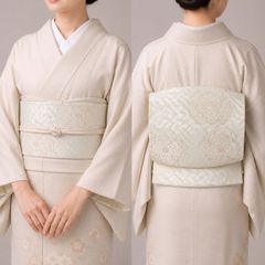 超美品　正絹　六通　袋帯　着物　和装　436 川島織物　金糸　銀糸 K111 袋帯 六通 丸に違い鷹の羽 金糸 フォーマル 和装 和服 着物