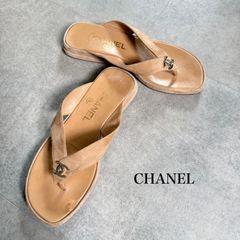 CHANEL オレンジ 朱赤 サンダル - メルカリ