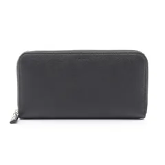 プラダ PRADA ラウンド長財布 型押しロゴ ブラック サフィアーノレザー ラウンド長財布 ユニセックス Used A