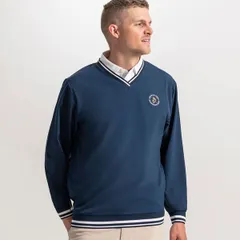 フットジョイ メンズ アウター ジャケット・ブルゾン Vネック シャツ FootJoy Mens 2026 US Open VNeck Long Sleeve Golf Windshirt Navyのサムネイル