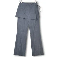 Whim Gazette ウィムガゼット レイヤードパンツ フレアパンツ ミニスカート サイドリボン カジュアル 灰色 グレー 36 レディース 通年 ゴーゴー古着マルイ北千住 草 18 No.久1981のサムネイル